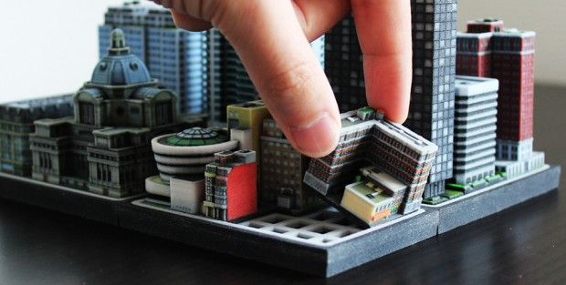 Miniaturas edificios impresos en 3D