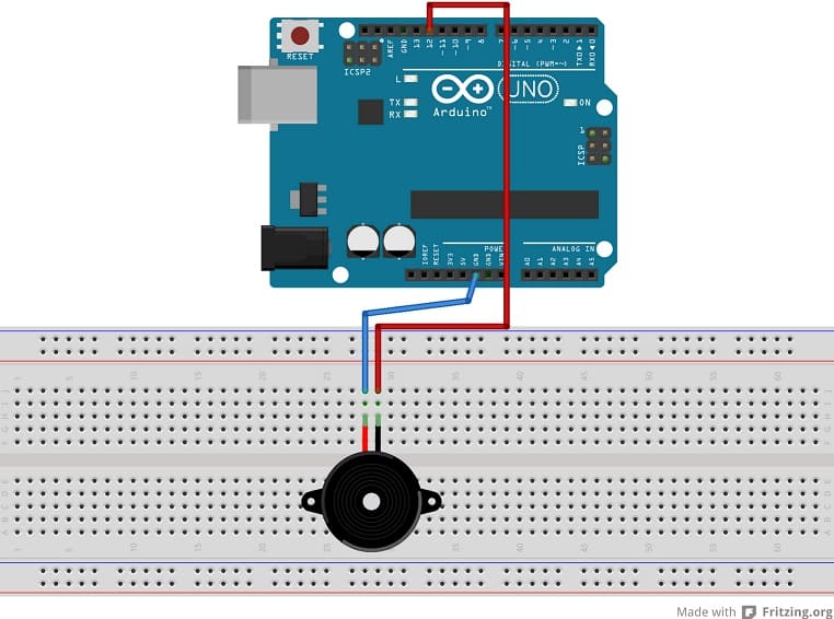 conexión altavoz o buzzer arduino