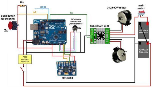 esquema segway - Constrúyete tu propio Segway totalmente funcional con Arduino Uno