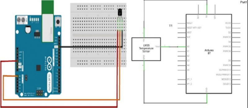 sensor de temparatura LM35 diagrama 800x351 - Arduino - Sensor de temperatura
