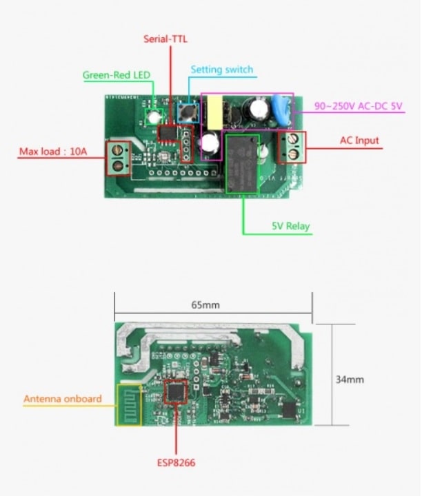 sonoff con módulo ESP8266