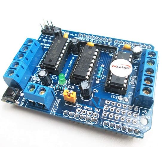 HiLetgo L293D Motor Driver Shield Compatible to Duemilanove Mega UNO R3 AVR ATMEL - Los Mejores motores paso a paso para Arduino