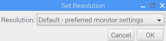 resolución de pantalla Raspberry pi