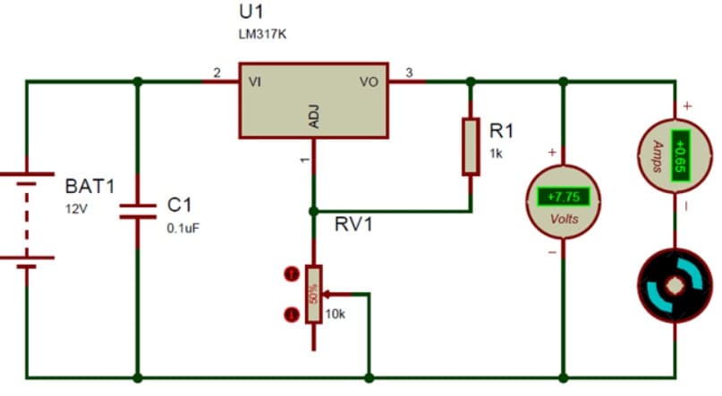 esquema diagrama LM317 - LM317, introducción al regulador de tensión lineal ajustable
