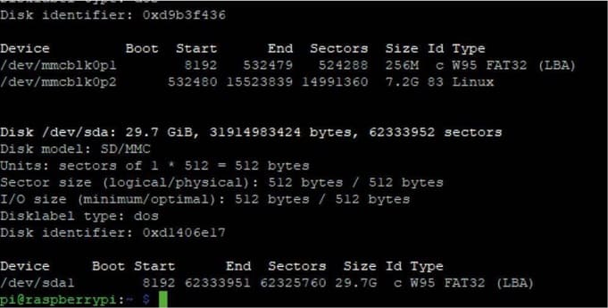 lista de dispositivos conectados - Cómo arrancar una Raspberry Pi 4 desde un disco SSD o HDD