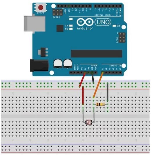conexion Arduino a LDR - LDR o Resistencia dependiente de la luz, Light Dependent Resistor