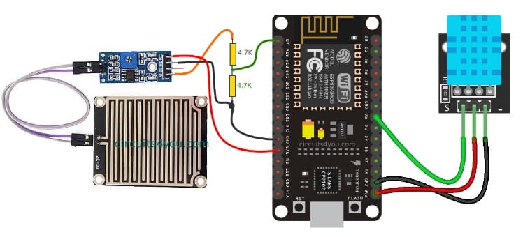 diagrama de conexion NodeMCU - Cómo construir una Estación meteorológica con ESP8266 usando el IDE de Arduino
