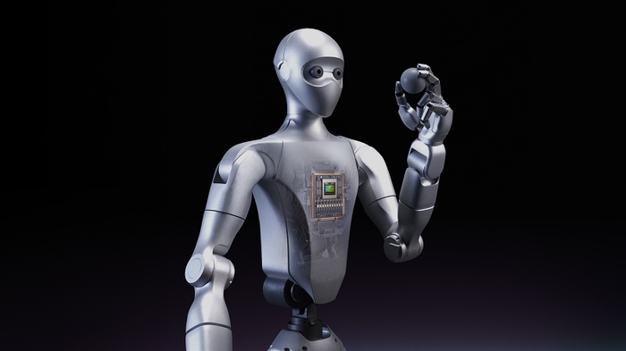 Robot humanoide de referencia Isaac GR00T sobre chasis Unitree H2 Plus. Imagen de prensa: NVIDIA