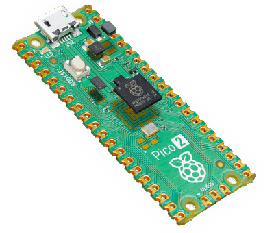 Placa Raspberry Pi Pico 2 con chip RP2350. Imagen oficial: Raspberry Pi Foundation